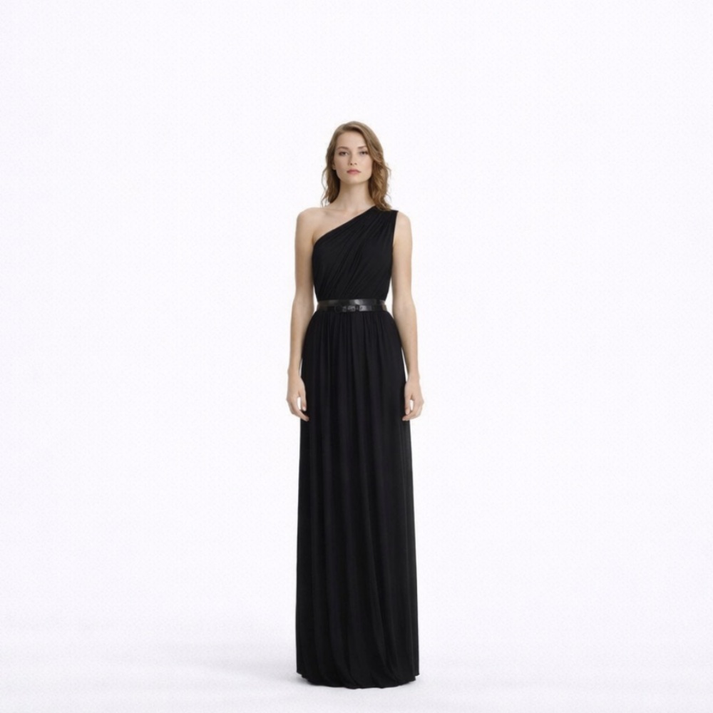 All Saints haya dress Black One-Shoulder Gown